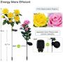 Outdoor Solar Garden Stake Lights,Upgraded LED Solar Powered Light with 6 Rose Flowers, Waterproof Solar Decorative Lights for Patio Pathway Courtyard Garden Lawn(Yellow)