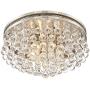 Regina Modern Ceiling Light Flush Mount Fixture Brushed Nickel 15 1/4'' Wide Crystal Droplets for Bedroom Kitchen Living Room Hallway Bathroom - Vienna Full Spectrum