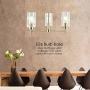 VINLUZ 3 Lights Modern Chandeliers Metal Light Fixtures Ceiling Brushed Brass Industrial Pendant Lighting for Dinging Room Living Room Kitchen Bedroom Hallway