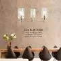 VINLUZ 3 Lights Modern Chandeliers Metal Light Fixtures Ceiling Brushed Brass Industrial Pendant Lighting for Dinging Room Living Room Kitchen Bedroom Hallway
