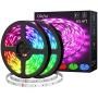 Olafus 65.6ft RGB LED Strip Lights Kit, Dimmable Color Changing Light Strip, 2 pcs 32.8ft Flexible LED Tape Light with Remote, 24V 20m Colored Strip with 600 LEDs 5050 for Bedroom, Living Room, Party