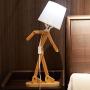 25inch LED Wooden Table Lamp for Living Room Bedroom and Study Desk, Humor Changeable Shape Desk Lamp,Beside Table Lamp with DIY Lampshade and White Light