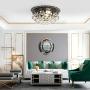 3-Light Ceiling Lighting Fixture，Modern Crystal Chandelier，Ceiling Lamp for Dining Room Kitchen Hallway Island Bedroom Foyer Laundry