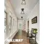 VICNIE 1-Light Semi Flush Mount, 6.3 inch Industrial Ceiling Light Fixture, Seeded Glass Lampshade, Black Finish for Hallway, Laundry, Foyer, Kitchen