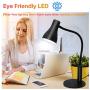 CeSunlight LED Desk Lamp, 3 Lighting Modes and 6 Brightness Levels, 10W Flexible Gooseneck Table Lamp for Living Room and Study, Remote Control with Timing Function, AC Adapter Included (Black)