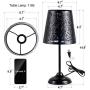 Touch Control Mini Table Lamp,  3 Way Dimmable Bedside Lamp, Decorative Nightstand Lamp for Bedroom, Living Room, Black Metal Shade Forest Lighting, Bulb Included
