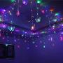 Curtain Butterfly String Light, 8 Modes 120 LED Curtain Fairy Lights, 14.8Ft Butterfly Twinkle Lights with Remote Control for Bedroom Weddings Christmas Tree Decoration (Multicolor, 14.7ft x 1.9ft)