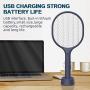 VANELC Bug Zapper, Mosquito Killer, USB Rechargeable Electric Fly Swatter Racket Zap for Home, Outdoor, Pest Insects Control, Safe to Touch with 3-Layer Safety Mesh(1 Pack)