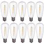 Goothy 10-Pack LED Light Bulbs 0.6 Watt C9/E17 Screw Base ST40 Replacement Clear Plastic Light Bulbs for Outdoor Patio ST40 String Lights, Warm White