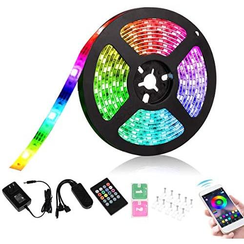 ESO 39.4 ft/ 12M Bluetooth LED Chasing Light with APP, Dream Color Changing RGB Rope Lights Kit, 12V 360 LEDs Flexible Led Strip Lighting for Bedroom Kitchen Home Decoration