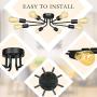 Lampundit Black 8 Lights Chandelier Lighting Living Room Ceiling Light Fixtures Ceiling Lamp Industrial Semi Flush Mount Modern Chandelies for Study Dining Room Kitchen Bedroom