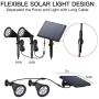 YINGHAO Solar Spot Lights with Separated Upgrade Solar Panel, IP65 Waterproof, Solar-Powered LED Landscape Spotlights, 2-in-1 Installation, for Garden Yard Flag Pole Tree Wall Ground, White, 2 Lights