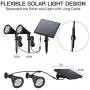 YINGHAO Solar Spot Lights with Separated Upgrade Solar Panel, IP65 Waterproof, Solar-Powered LED Landscape Spotlights, 2-in-1 Installation, for Garden Yard Flag Pole Tree Wall Ground, White, 2 Lights