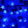 HUGSVIK 25Ft 50 LED Blue Star Lights for Bedroom,8 Modes Battery Operated Blue Christmas Lights, LED Star String Lights for Christmas Wedding Party Bedroom Kids Bed Canopy Camping Patio Umbrella