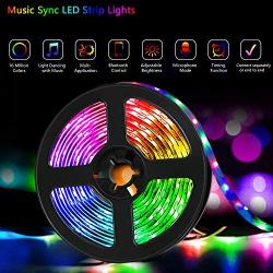 QZYL Led Lights for Bedroom,49.2 Feet Led Strip Lights,Music Sync Color Changing Flexible Rope Lights with Remote App Control Luces Led Strips Lights for Party Home Decoration