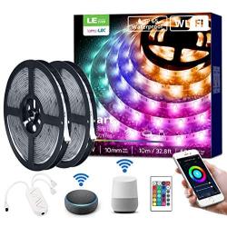 LE LED Strip Lights, 32.8ft WiFi Smart Waterproof Color Changing LED Strips, SMD 5050 LED Rope Light, App&Remote Controlled, Tape Light for Bedroom, Home and Kitchen