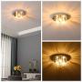 WIFUME Mini Crystal Chandelier, Modern Chandelier Lighting Fixture, 3 Lights Flush Mount Ceiling Light, Crystal Ceiling Lamp for Bedroom Kitchen Living Room Hallway Dining Room, Wide11''