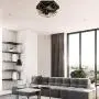 Farmhouse Flush Mount Ceiling Light,Brass Metal Contemporary Ceiling Lighting Cage Pendant Lighting Lamp Fixture with 3 E26 Bulb Base for Hallway,Restaurant,Warehouse,Barn,Living Room, Kitchen