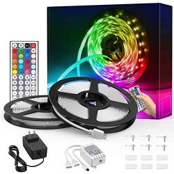 Onforu 66ft LED Strip Lights, RGB Dimmable LED Light Strip, LED Lights for Bedroom, Color Changing Room Light with Remote, 24V Colored LED Tape Light, 5050 RGB Rope Light for Party, TV Backlight, Bar