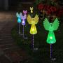 NY Solar Light Outdoor with Fiber Optic Angel Cemetery Decorations for Grave Solar Christmas Lights Outdoor Waterproof Garden Solar Powered Memorial Light for Loved Ones Garden Gifts for Mom 2 Pack