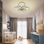 Ganeed Dimmable LED Ceiling Lights,104W Modern Two Layers LED Chandelier,Acrylic Ceiling Lamp Fixture with 8 Rings for Bedroom Dining Room Kitchen,3000-6500K/Black