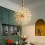 9 Light Firework Sputnik Ceiling Light Fixture Dandelion G9 Pendant Lighting for Dining Room,Living Room,Modern Gold Crystal Chandelier Orb,Bedroom-Gold 9 Light