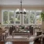 Infront Chandelier Dining Room Lighting Fixtures Hanging Contemporary Chandeliers Modern Kitchen Room Entryway Foyer Light Chandelier Ceiling Hanging Light Fixtures Black Finishing 5-Light