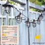 Solar String Lights Outdoor Waterproof 15 FT, Solar Powered Outdoor String Lights with 8 Bulbs, Backyard Lights Outdoor Good for Gardens, Porches or Yards