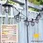 Solar String Lights Outdoor Waterproof 15 FT, Solar Powered Outdoor String Lights with 8 Bulbs, Backyard Lights Outdoor Good for Gardens, Porches or Yards