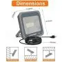 LEPOWER 50W LED Flood Light Outdoor, Work Light with Plug, IP66 Waterproof Outdoor LED Lights Super Bright 5000lm 6000K White Light for Yard, Garden, Party (2 Pack)