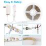 White LED Strip Lights, CT CAPETRONIX 16.4ft 6000K Bright 300 LEDs Flexible Tape Lighting Kit, 12V LED Light Strip for Bedroom, Ceiling, Living Room, Kitchen, Closet, Under Cabinet, Vanity Mirror