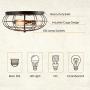 Tangkula Semi Flush Mount Ceiling Light, 3-Light Industrial Style Rustic Ceiling Light Fixture with Iron Metal Cage Lampshade, Vintage Ceiling Lighting Lamp for Home Kitchen Entryway Dining Room