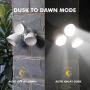 LUTEC 3500 Lumen 45 Watt 45 LED Triple-Head Flood Lights Outdoor Full Metal Design Waterproof Exterior Security Lights for Garage Patio, Garden, Yard-White