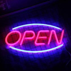 Open Neon Signs Open Word Neon Night Lights for Room Decor Light Lamp Bedroom Bar Pub Hotel Coffee Shop Restaurant Game Room Wall Art Decoration Sign(17.7×8.7)