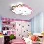 LAKIQ Pink Cloud Shaped Flush Mount Ceiling Lamp Girl’s Room Modern Acrylic LED Close to Ceiling Light Fixture Creative Cartoon Style for Girl’s Bedroom Nursery Living Room (White Light)
