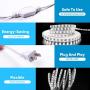 Shine Decor End-to-End Connectable LED Strip Lights, AC 110V-120V Light Strips 50FT, 6500K Cool White Indoor Outdoor Rope Light, IP65 Waterproof Cuttable Linkable Tape Lights for Lighting Decoration