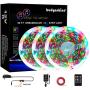 50FEET LED Music Strip Lights Dream Color, Hedynshine Color Changing 810pcs Superbright RGB Strip Lights,20 Key IR Remote Control, Rainbow Led Strip Lights