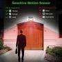 Solar Lights Outdoor, 112 LED 800LM Wireless Motion Sensor Solar Floor Security Lights Outdoor, 3 Night Mode IP65 Waterproof Outside Lights for Garden Yard Pathway Garage, 2 Pack