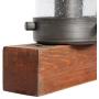 LNC Kitchen Light Fixtures, Farmhouse Chandelier Over Island in Rustic Wood and Metal, Glass Pendant for Dining Room