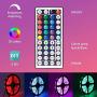 UPOOETIL LED Strip Lights, 16.4ft 5050 RGB Light Strip Kit with Remote Control, IP65 Upgrade Waterproof Led Rope Lights for Room, Bedroom, Party, Kitchen, Bar Decoration, Home, Cupboard
