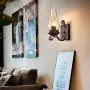 LITFAD Industrial Retro Wall Light Fixtures Dining Room Hallway Kerosene Wall Lamp Metal and Glass Single Light Vintage Style LED Wall Sconce Lighting Bedside Lamp