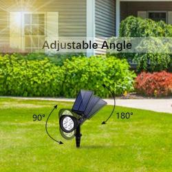 CANAGER Solar Spotlights Outdoor,Waterproof Solar Powered Landscape Lights for Yard,Garden,Driveway-Blue-2Packs