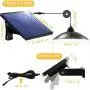 Solar Lights Outdoor Super-Bright LEDs Security - Upgrade 3 Color Solar Powered Lights,IP65 Waterproof Remote Control Shed Lights Pendant Light with Adjustable Solar Panel for Outdoor/Indoor Lighting