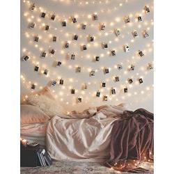 Photo Clip String Lights 17Ft - 50 LED Fairy String Lights with 50 Clear Clips for Hanging Pictures, Photo String Lights with Clips - Perfect Dorm Bedroom Wall Decor Wedding Decorations