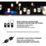 Enbrighten 36134 Seasons 24ft LED Outdoor String, Warm White & Color Changing Edison, Patio, Café,, Shatterproof Light Bulbs, 150 Color Combinations, 24, Black, 24 Ft