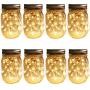Solar Mason Jar Hanging Lights, 8 Pack 30 LEDs(Jar & Hangers Included) String Fairy Lights Glass Solar Laterns Table Lights,Great Outdoor Lamp Décor for Patio Garden Yard Deck Floor and Lawn