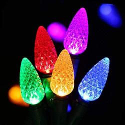 HAYATA C6 Bulbs Christmas Lights 50 LED 16ft Strawberry String Light - Fairy Lighting for Outdoor, Indoor, Garden, Patio, Party, Home, Holiday, Garland, Christmas Tree Decorations (C6-Multi Color)