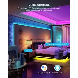 Nexillumi WiFi Smart Alexa-Enabled LED Lights for Bedroom 40 ft with Remote Music Sync 5050 RGB Flexible LED Strip Lights (40Ft WiFi+ Remote+ MIC Control)