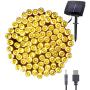 Qunlight Solar Fairy String Lights 72ft 200 LED Outdoor Sensor Waterproof Solar Powered 2 Modes Decorative Lighting for Patio Xmas Garden Homes Party Decore(Warm White)