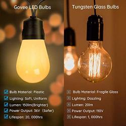 Govee Outdoor String Lights 48ft, Remote Patio Lights with 15 Dimmable Warm White LED Bulbs, Waterproof and Shatterproof Outdoor LED Lights for Patio, Garden, Backyard, Party